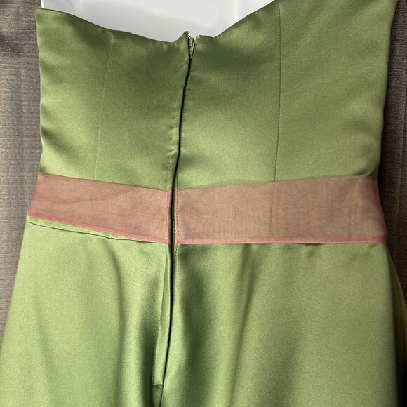 Alfred Angelo Strapless Dress Green & Pink  size 14 - Picture 9 of 11